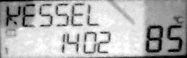 Aktuelle Aufnahme des Heizungsdisplays